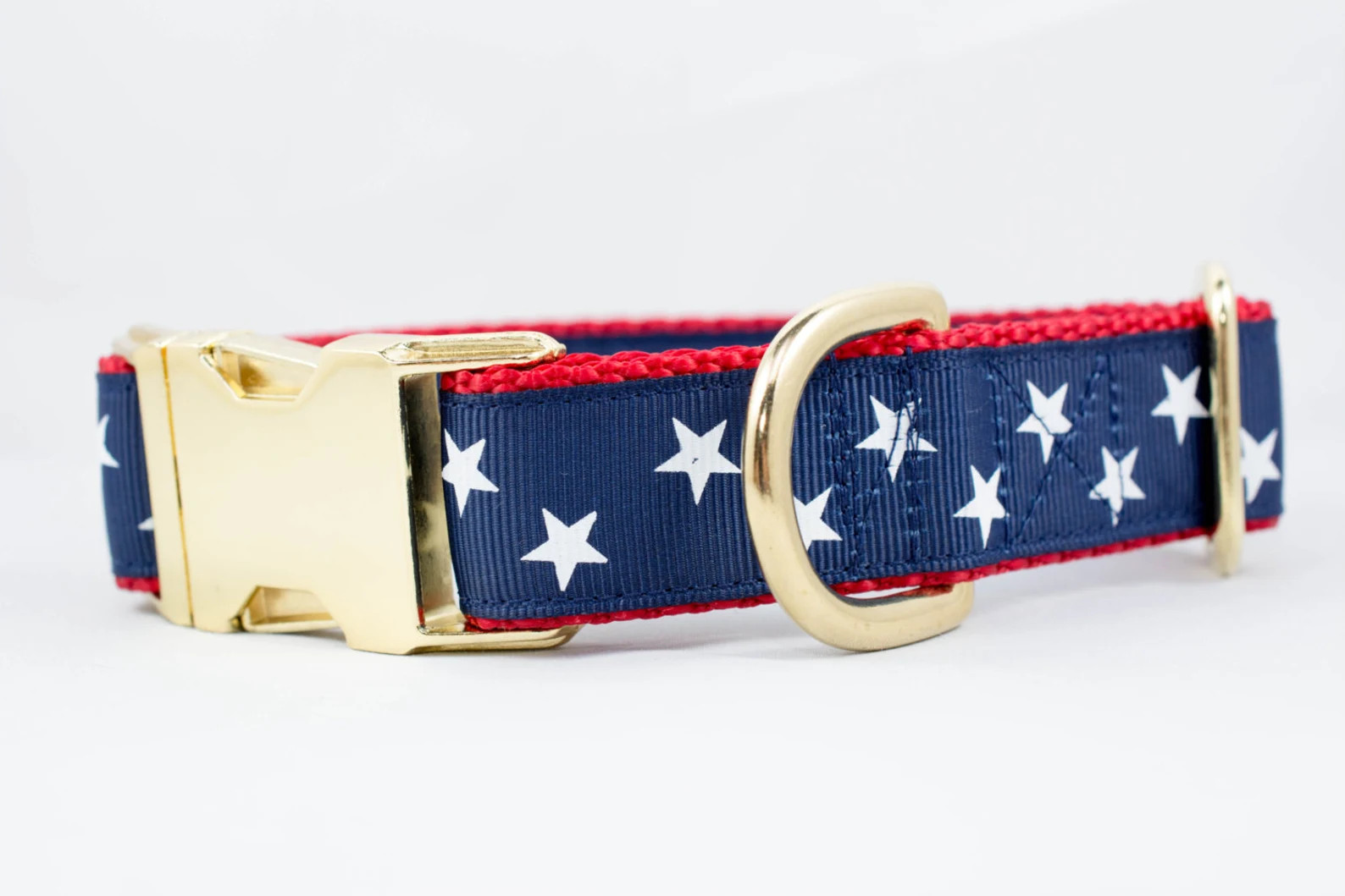American Star 1 inch wide brass Dog Collar - buckle or martingale - patriotic dog collar - americ... | Etsy (Global)