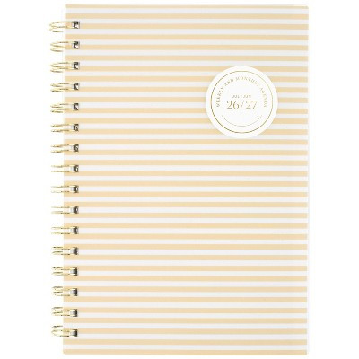 Sugar Paper Essentials 5.5"x8.5" Small Wirebound Frosted Poly 2026-2027 Weekly/Monthly Planner Yellow Stripe | Target