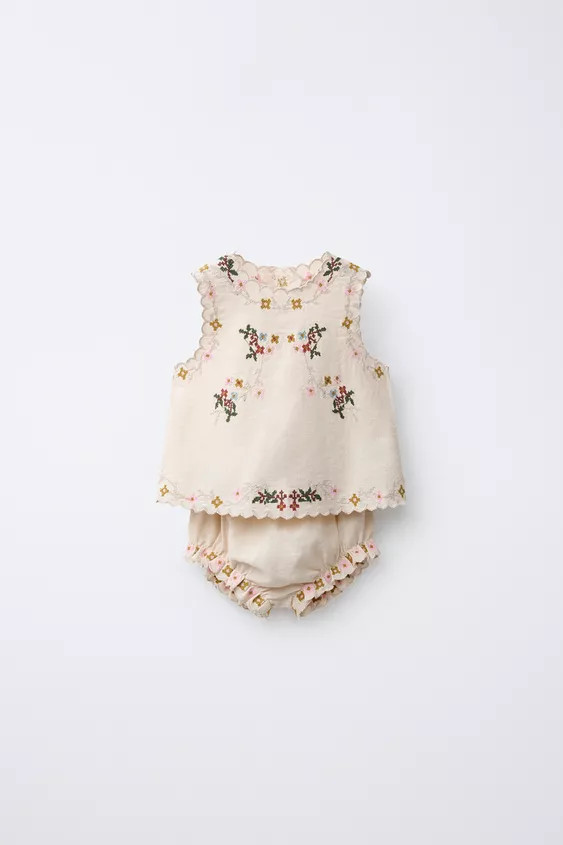 EMBROIDERED SHIRT AND BOTTOMS SET | Zara Canada