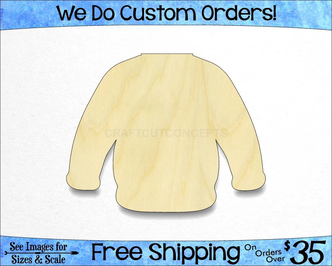 Sweater  Pick Size  Unfinished Wood Shapes Winter Family - Etsy | Etsy (US)