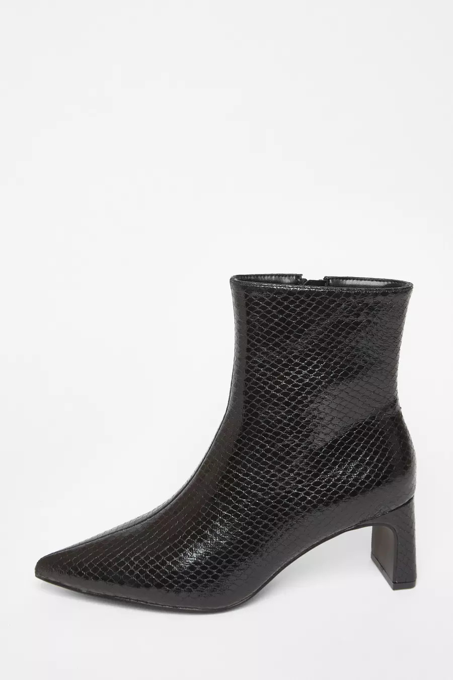 Black Snake Print Ankle Boots | Quiz Clothing
