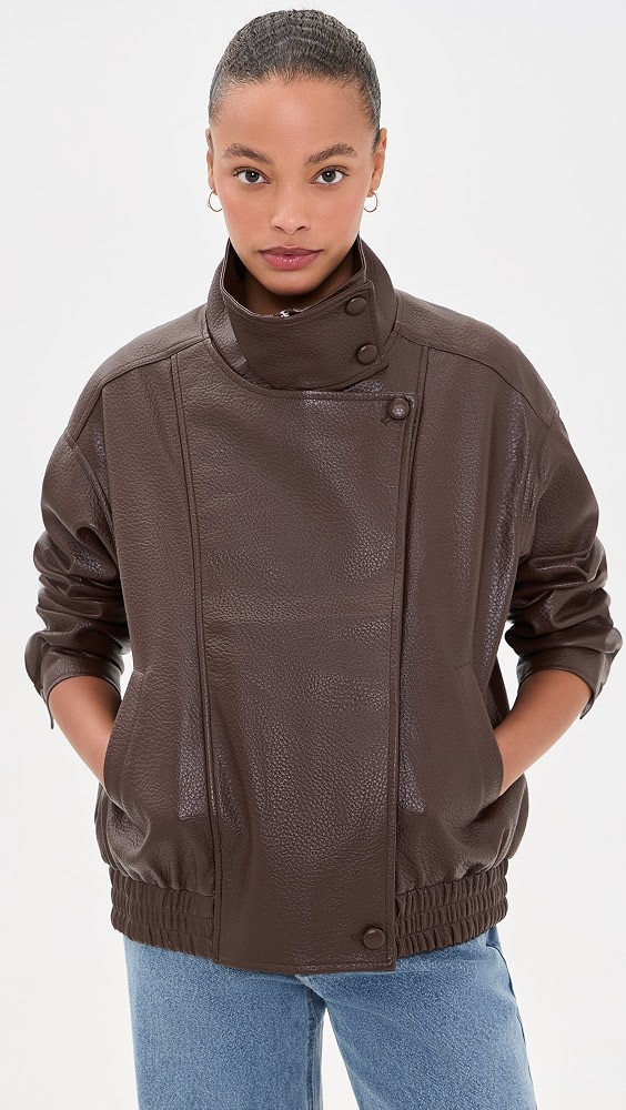 Funnel Faux Leather Jacket | Shopbop