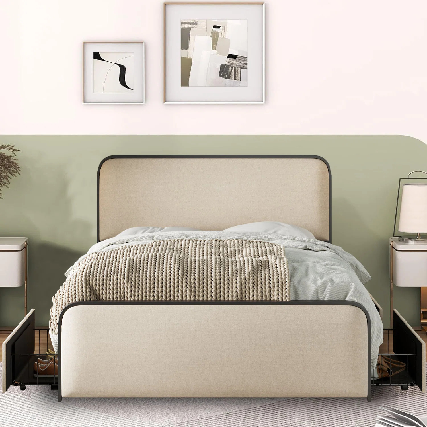 Henos Upholstered Metal Platform Storage Bed | Wayfair North America
