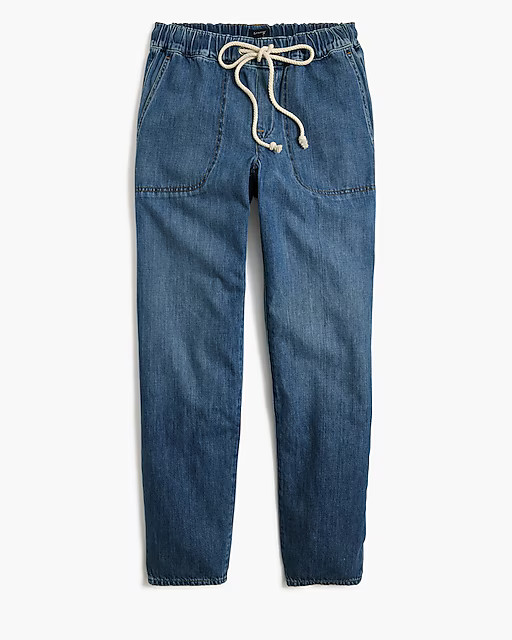 Petite denim drawstring pant | J.Crew Factory