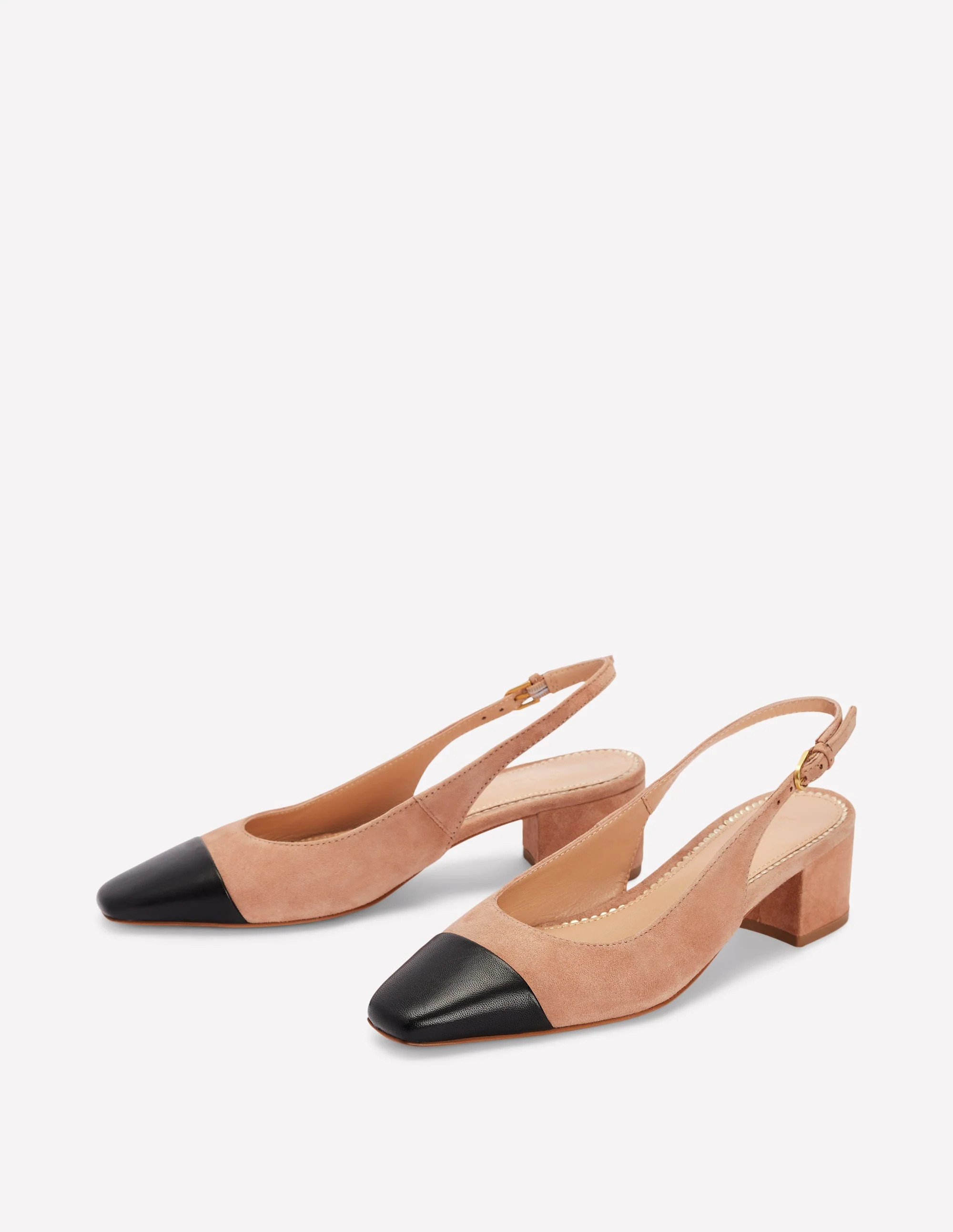 Ailsa Block Heel Slingbacks-Latte Suede | Boden UK
