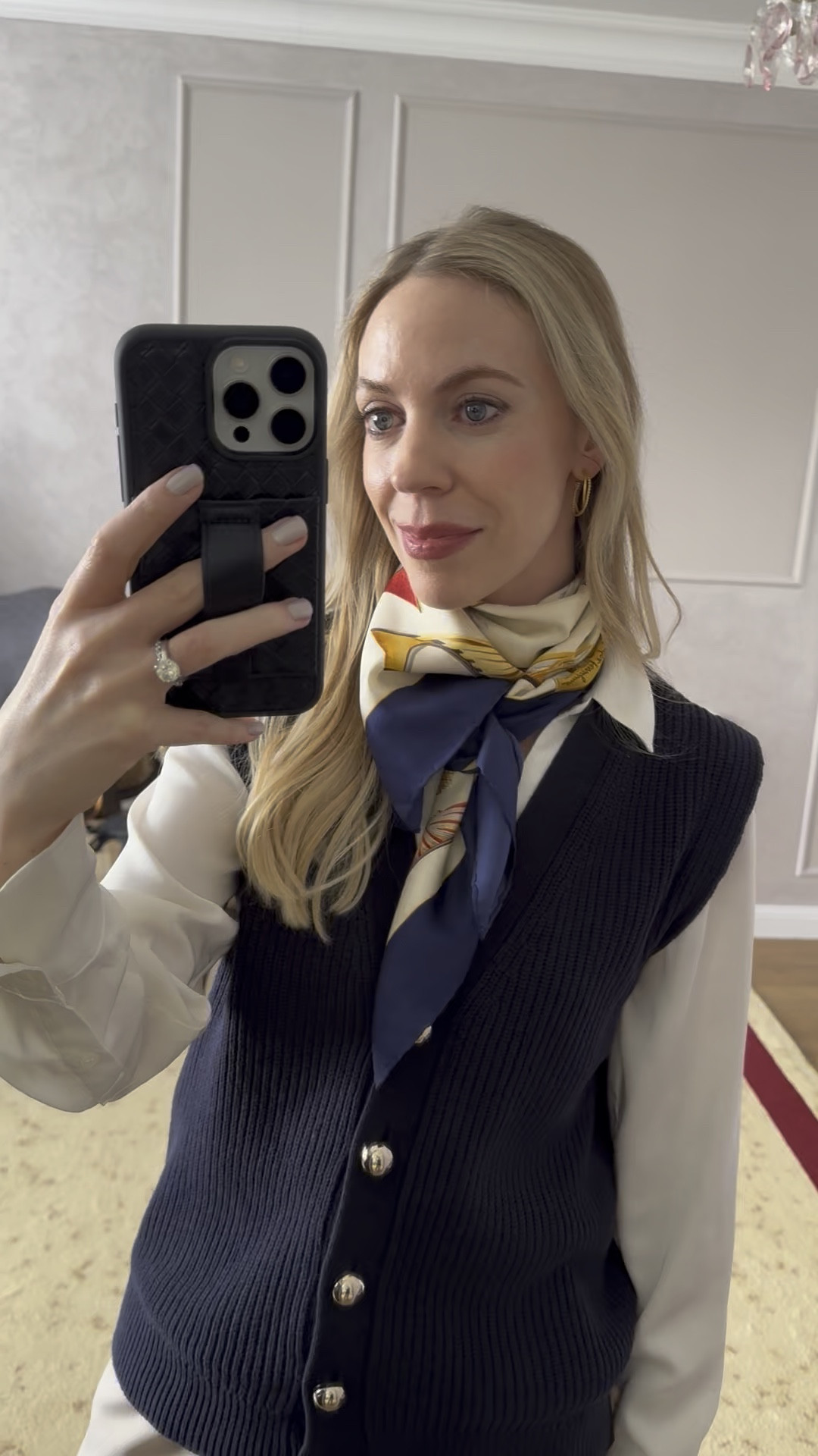Work wear look, silk scarf, sweater vest (under $30), office look, spring fashion 

#LTKFindsUnder50 #LTKWorkwear #LTKOver40