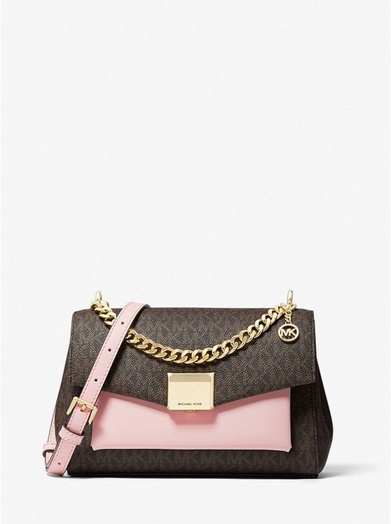 Lita Medium Two-Tone Logo Crossbody Bag | Michael Kors US