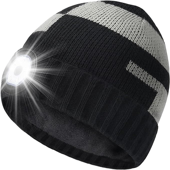 Beanie Hat with Light Men Gifts - LED Hats with Headlamp Stocking Stuffers for Men Women Kids Dad... | Amazon (US)
