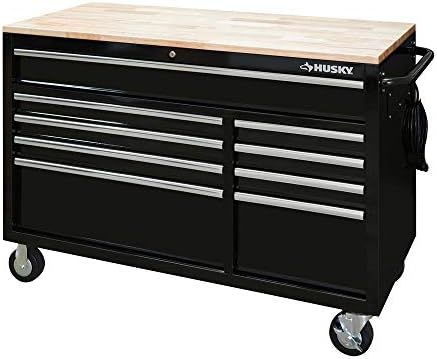 Husky 52 in. W 9-Drawer, Deep Tool Chest Mobile Workbench in Gloss Black | Amazon (US)