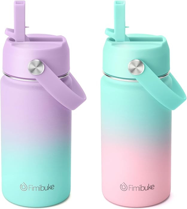 Fimibuke Kids Insulated Water Bottle - 14oz BPA-FREE 18/8 Stainless Steel Travel Tumbler Leak Pro... | Amazon (US)