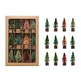 Amazon.com: Creative Co-Op Bottle Brush Square Wood Base (Boxed Set of 12 Pieces) Trees, Multi Co... | Amazon (US)