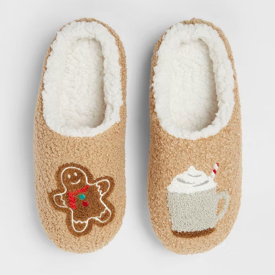 Adult Gingerbread Scuff Slippers - Wondershop™ Camel | Target