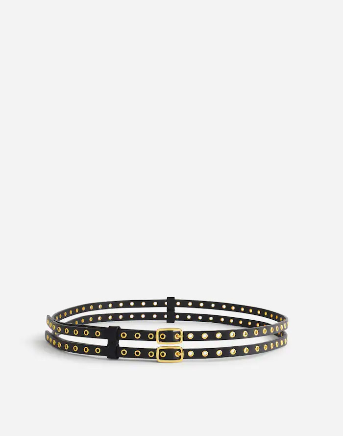 Grommet-Embellished Double Buckle Belt | Madewell