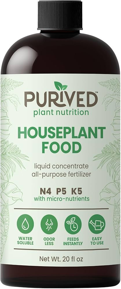 Purived 20oz All-Purpose Liquid Plant Fertilizer - Makes 50 Gallons, For Indoor Houseplants, All-... | Amazon (US)