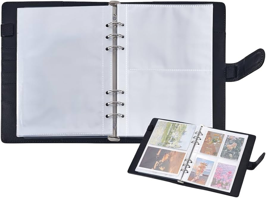 PH PandaHall Sticker Collection Organizer A5 Leather Binder Storage Book with 2pcs Binder Divider... | Amazon (US)