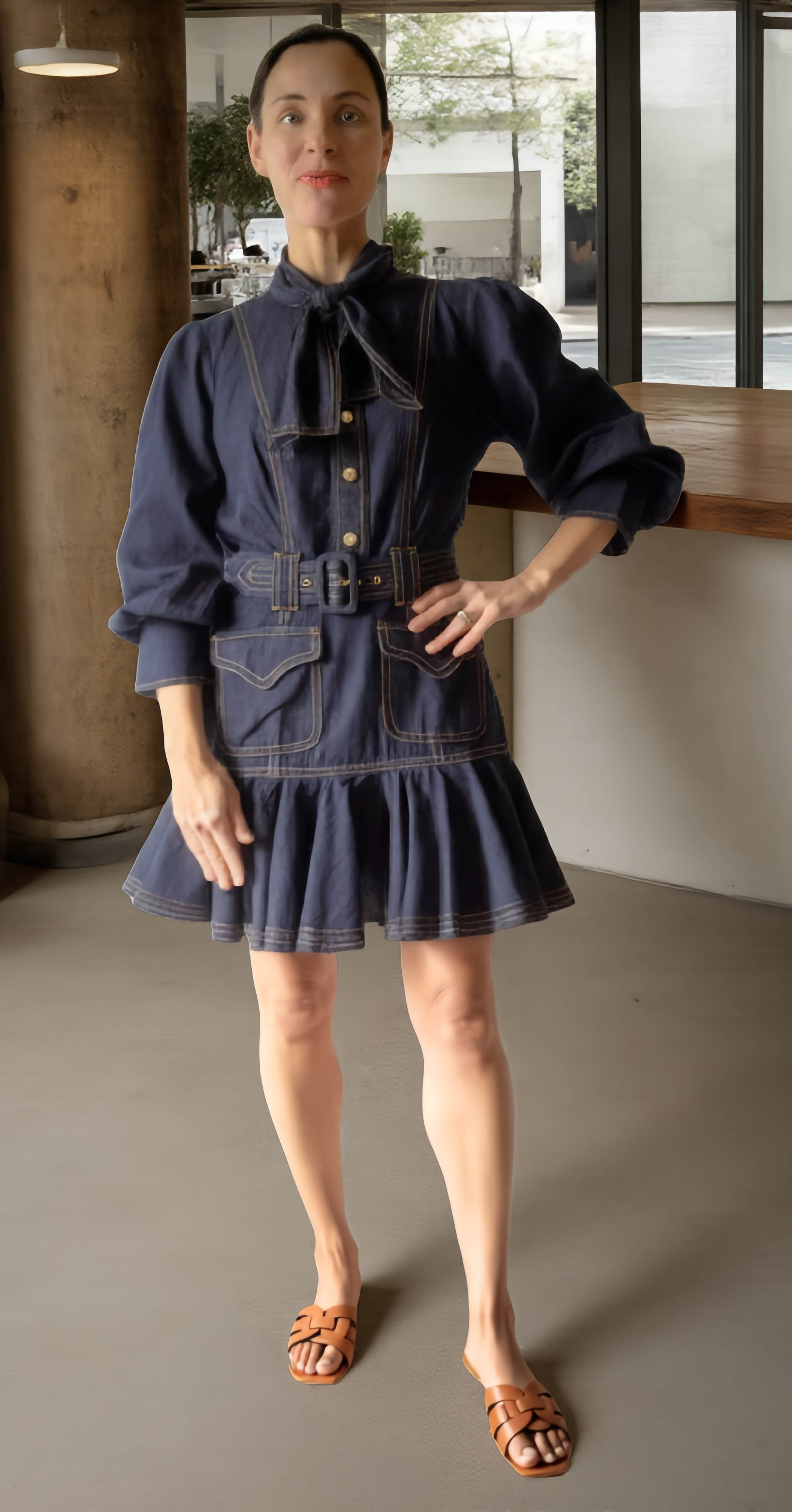 ZIMMERMANN Denim Flip Dress & SAINT LAURENT Tribute woven leather slides Ambra 

 #LTKSeasonal #LTKOver40 #LTKShoeCrush