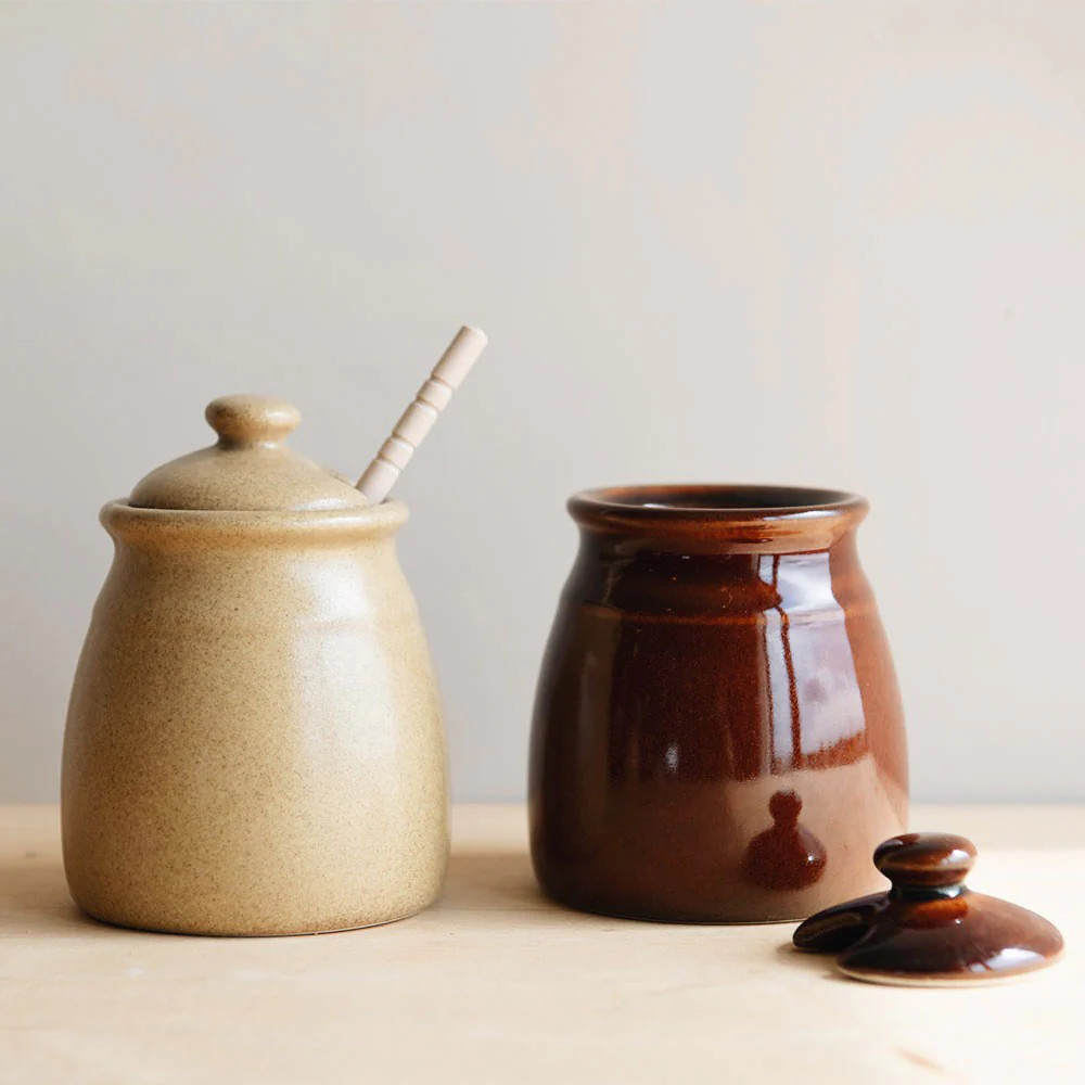 Artisan Ceramic Honey Pot | Roan Iris