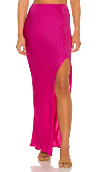 Mist Solid Bias Maxi Skirt in Pink | Revolve Clothing (Global)