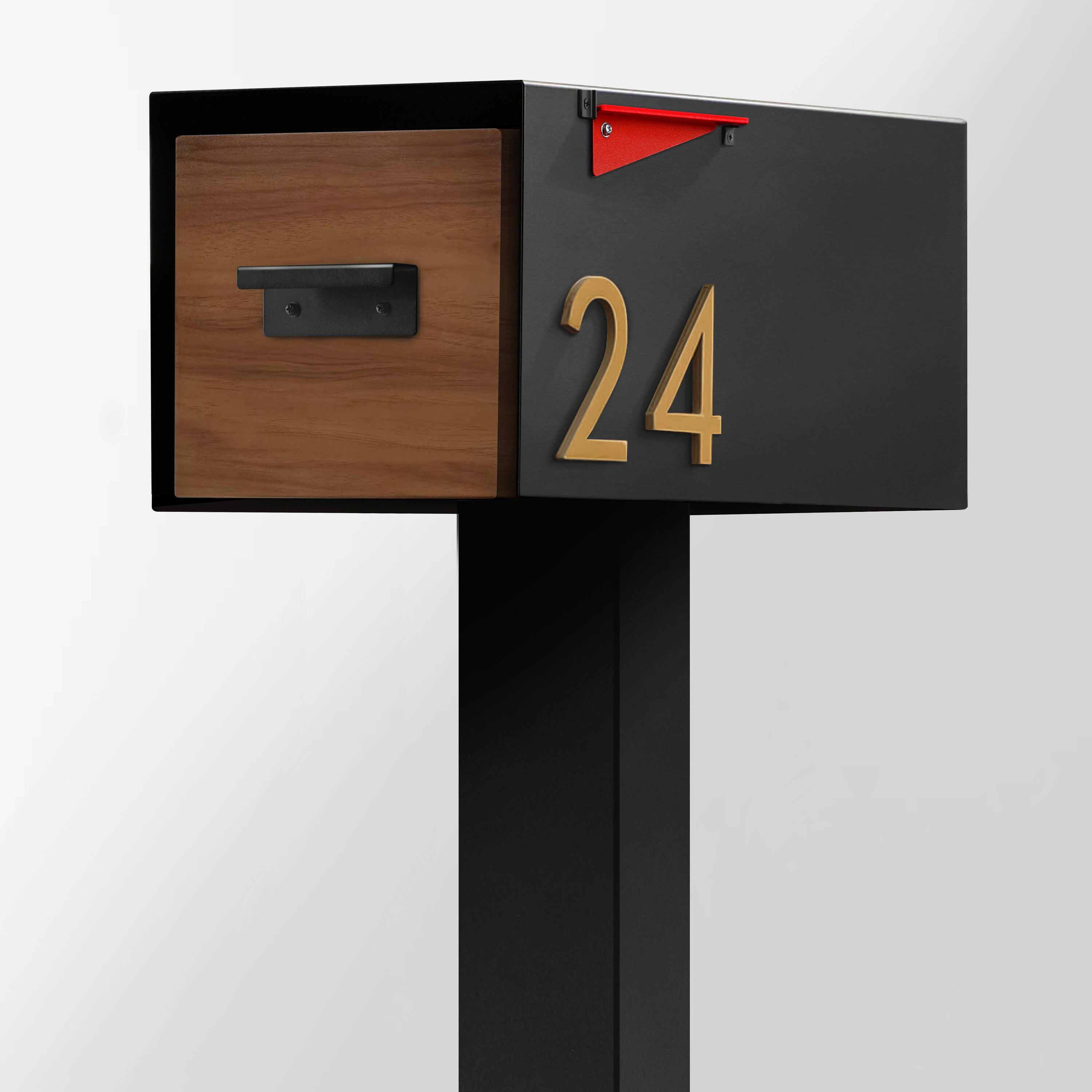 Post & Porch Post-Mounted Mailboxes 4 x 4 Black Steel Flat Mount Mailbox Post | MALONEWOOD-BLACK | Lowe's