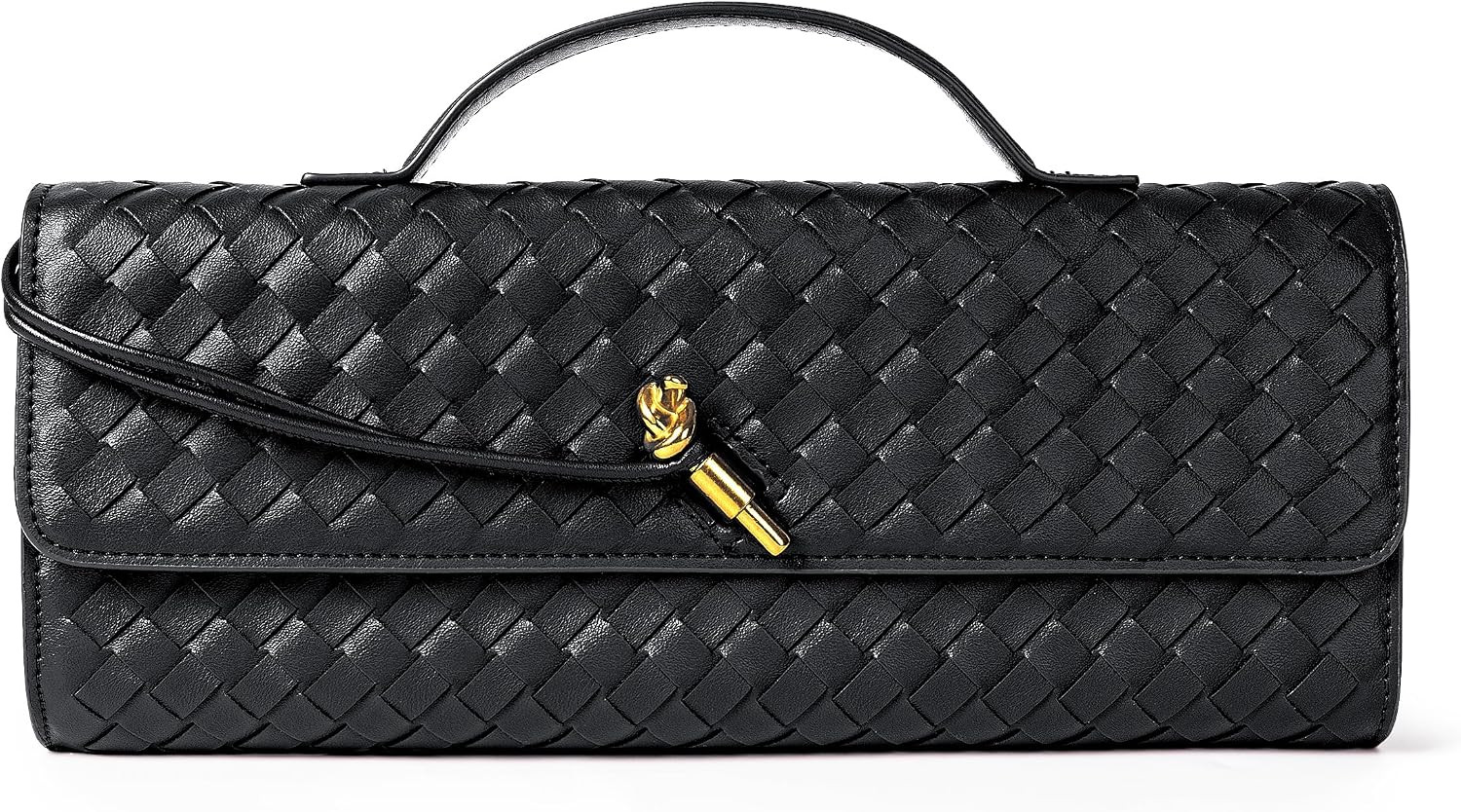 Joryin Woven Purse for Women Evening Clutch Woven Leather Handbags Crossbody Bag Purse Formal Evening Bag, Vegan Leather | Amazon (US)