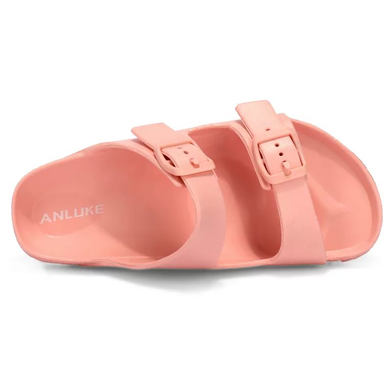 ANLUKE Kids Girls Comfort Slides Soft Sandals for Boys with Adjustable Two Buckle, Sizes 10-4 | Walmart (US)