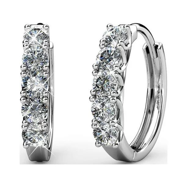 Cate & Chloe Bethany 18k White Gold Women's Hoop Earrings | Silver Crystal Earrings | Jewelry Gif... | Walmart (US)