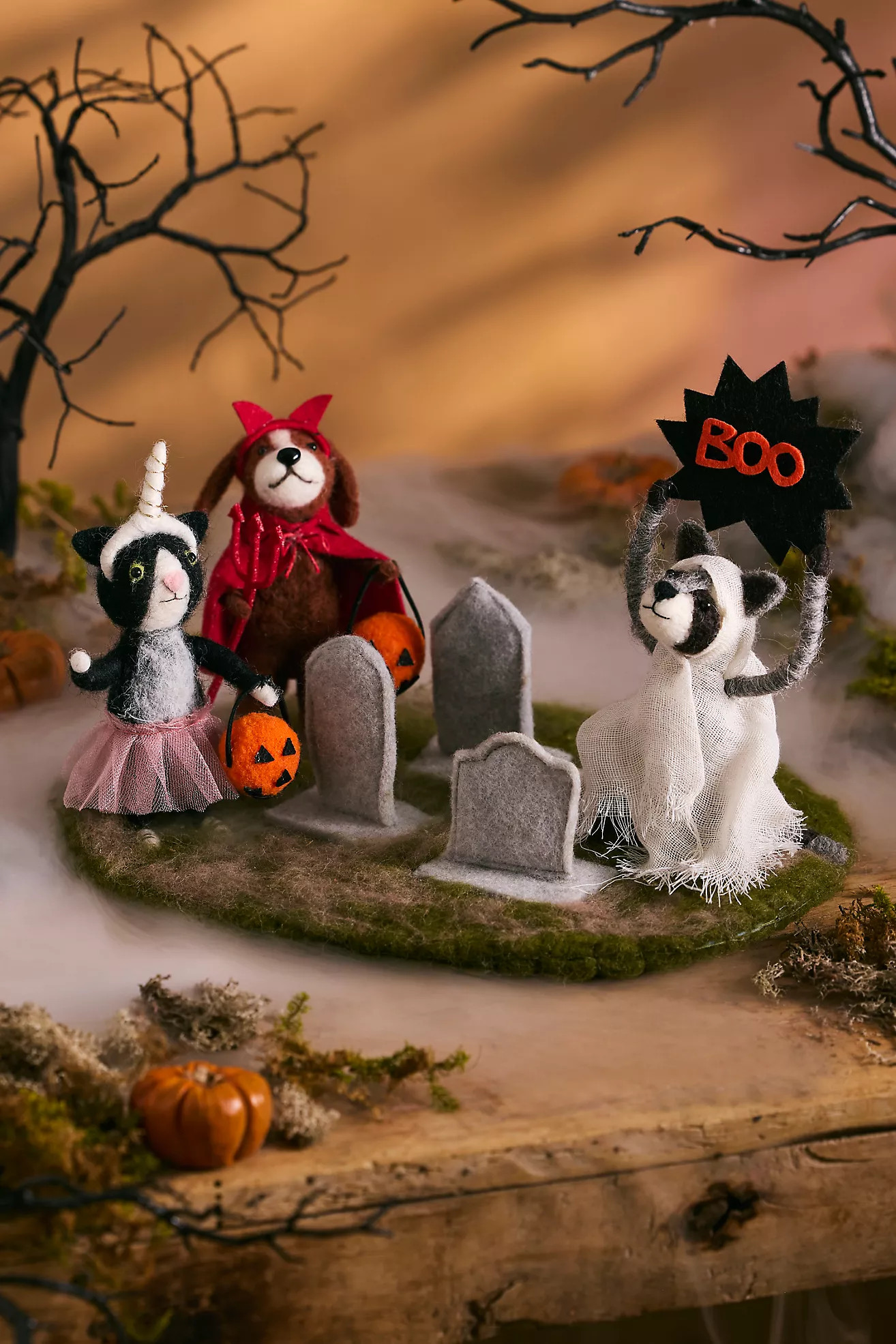 Halloween Graveyard Felt Critter Scene | Anthropologie (US)