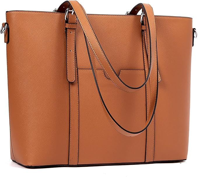 BROMEN Women Briefcase 15.6 inch Laptop Tote Bag Vintage Leather Handbags Shoulder Work Purses | Amazon (US)