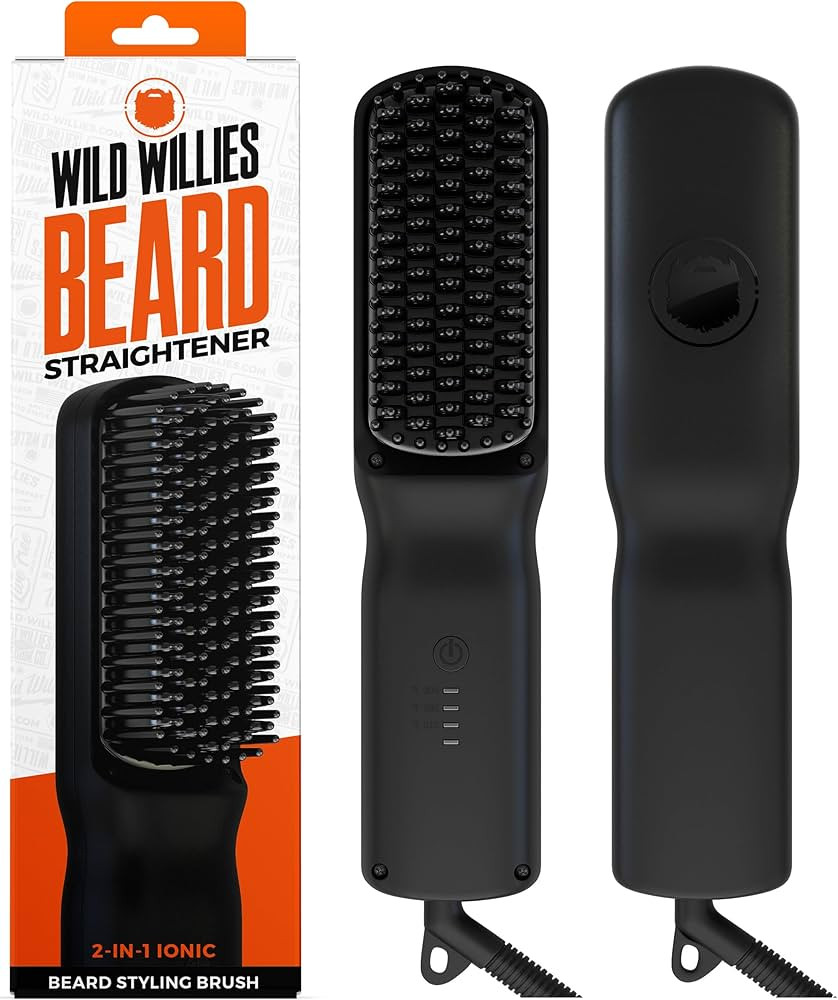 Wild Willies Beard Straightener for Men - 3 Temperature Settings, Tourmaline Ceramic Heated Beard... | Amazon (US)