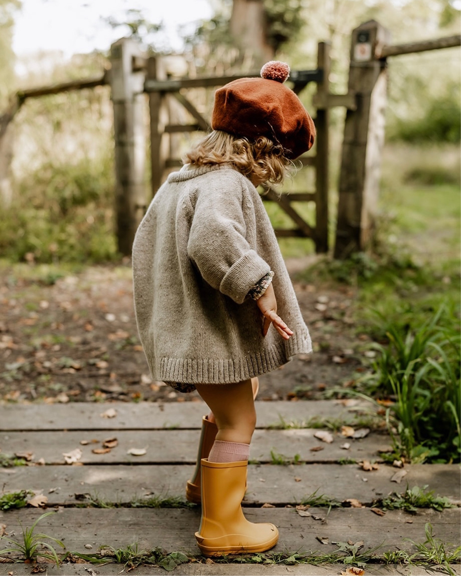 Toddler style.
Knitted cardigan, knee socks & Wellington boots. 

#LTKkids #LTKbaby #LTKfamily