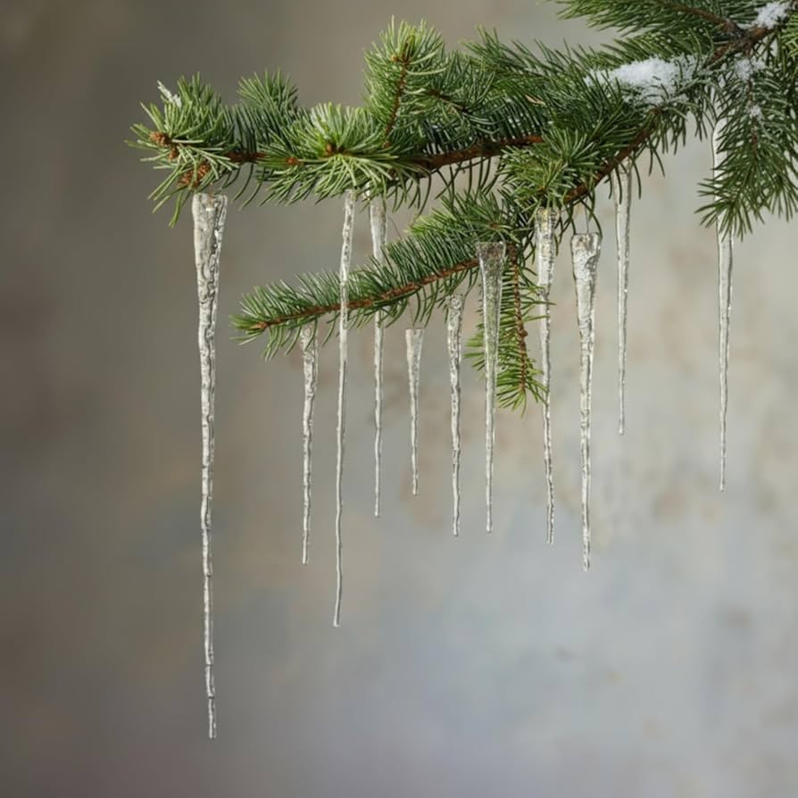 Jetec 8 Pcs 11 Inch Glass Icicle Ornaments for Christmas Tree Decoration Large Clear Christmas Tr... | Amazon (US)