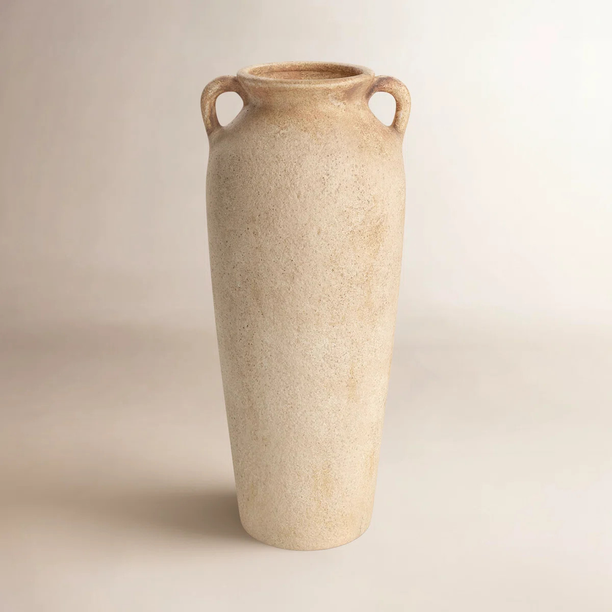 Brera Ceramic Antique Style Textured Vase With Shadings And Handles | Wayfair North America