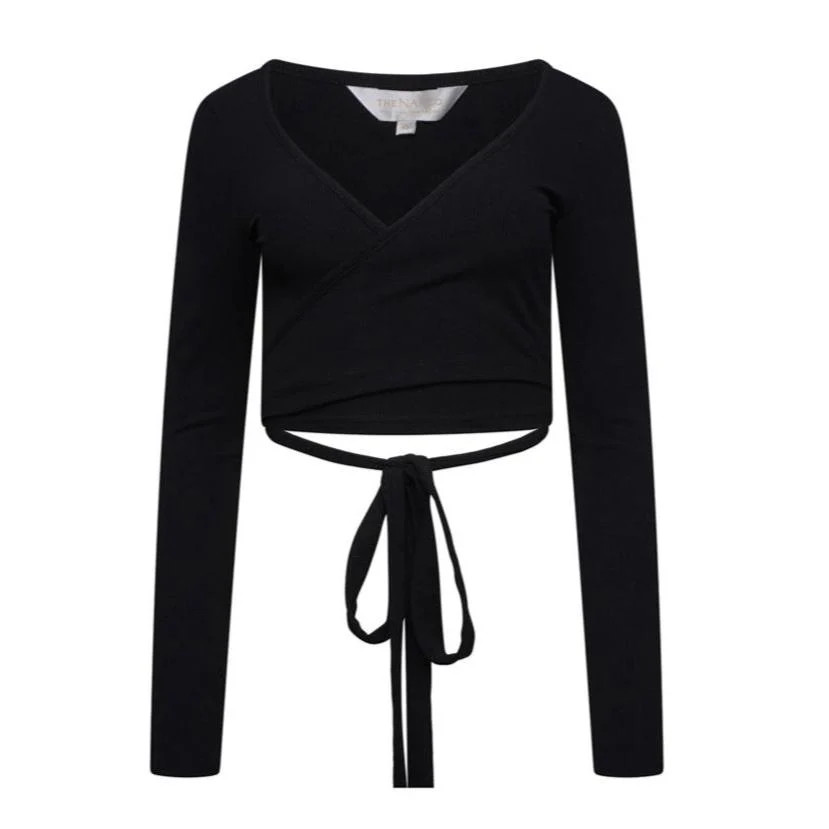 Ribbed Modal Ballet Wrap- Black | The NAP Co
