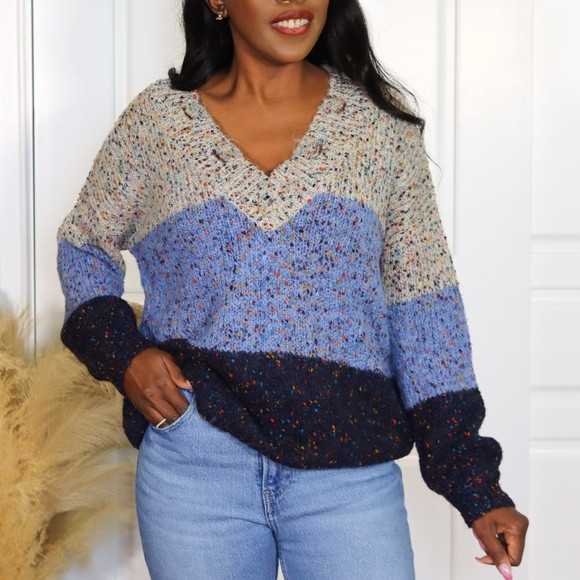 CONFETTI AND COLOR BLOCK SWEATER | Poshmark
