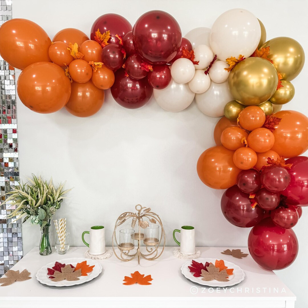 Autumn Blaze Balloon Garland Kit - Deep Reds, Oranges, Golds & Creams - Perfect Fall Party, Harve... | Etsy (US)