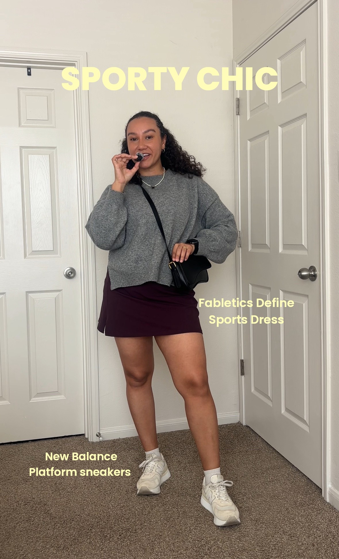 Sporty chic! Midsize fashion inspo wearing a tennis dress and sweater combo. 

#LTKSeasonal #LTKFindsUnder100 #LTKMidsize