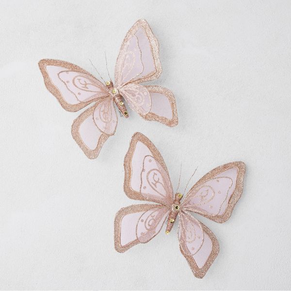 Pink Butterfly Clip - Set of 2 | Z Gallerie