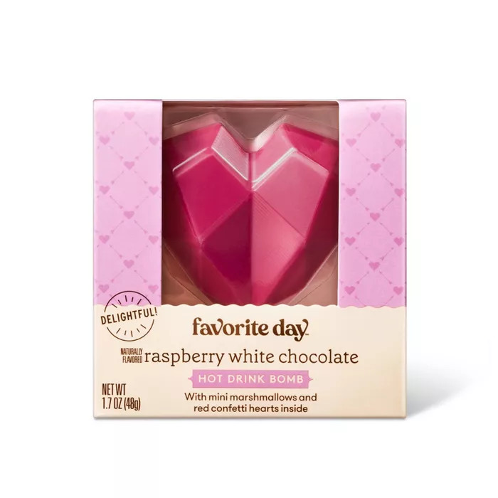 Valentine's Raspberry Chocolate Heart Hot Cocoa Bomb - 1.7oz - Favorite Day™ | Target