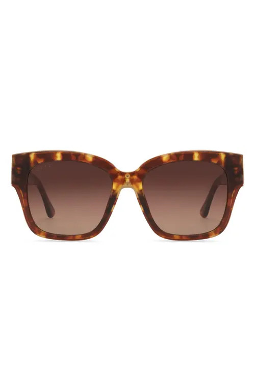 DIFF Bella III 54mm Gradient Square Sunglasses in Amber Tortoise/Brown at Nordstrom | Nordstrom