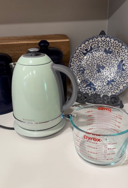 Electric tea kettle I use everyday and glass measuring cups - Pyrex

#LTKHome #LTKFindsUnder100