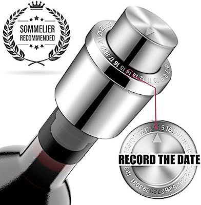 GiniHomer H4T Wine Stoppers, 1 pack, Silver | Amazon (US)