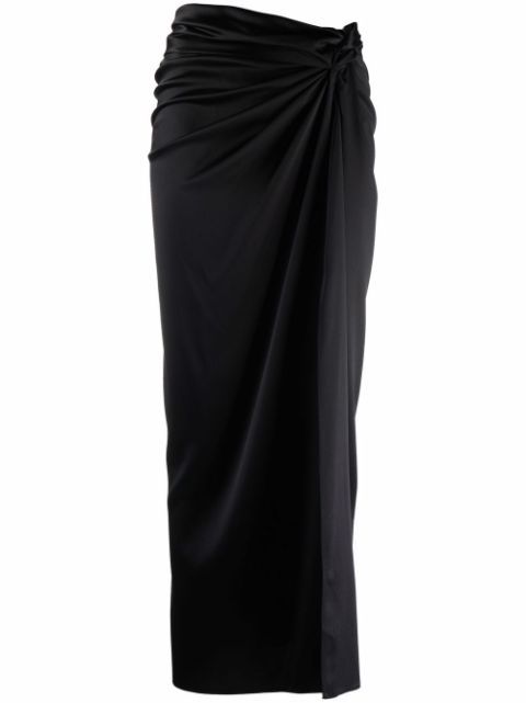 draped stretch-silk midi skirt | Farfetch (US)