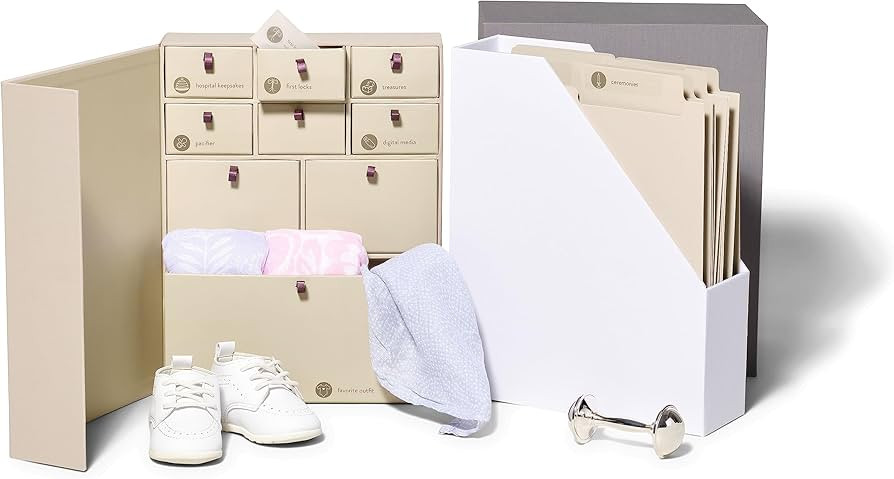Savor | Deluxe Baby Keepsake Box | The Library |Fabric Bound Acid-Free Newborn Keepsake and Memor... | Amazon (US)