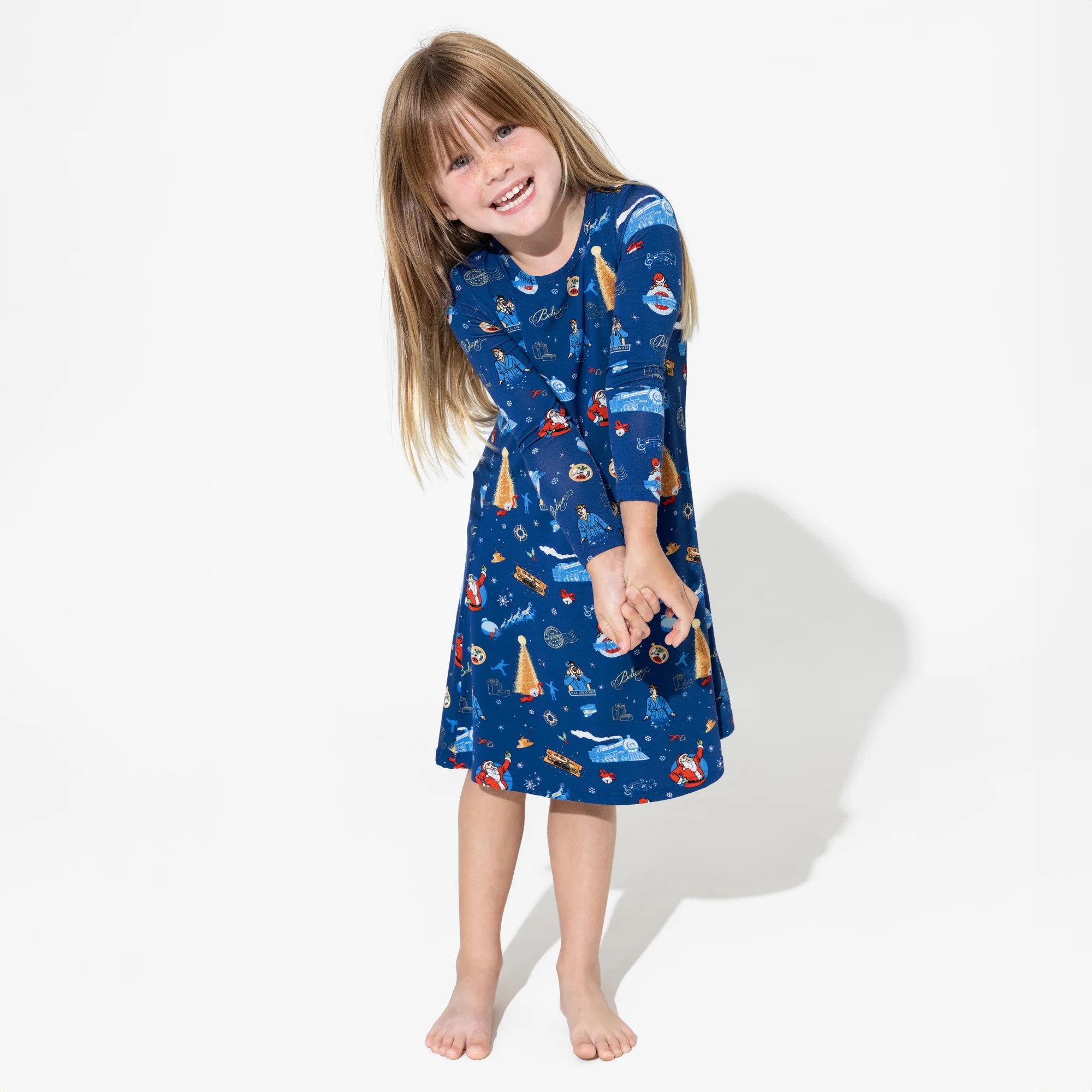 The Polar Express™ Bamboo Girls' Long Sleeve Dress | Bellabu Bear