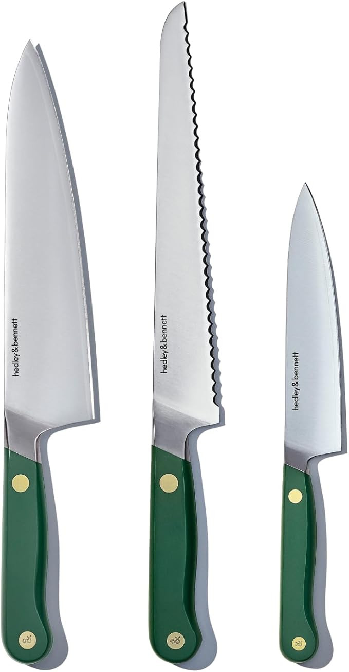 hedley & bennett Kitchen Knife Set - 3 Piece Ultra Sharp High Carbon Steel Chef Knife Set - Profe... | Amazon (US)