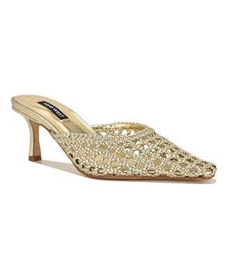 Nine West Women's Camenlaw Woven Kitten Heel Dress Mules - Macy's | Macy's