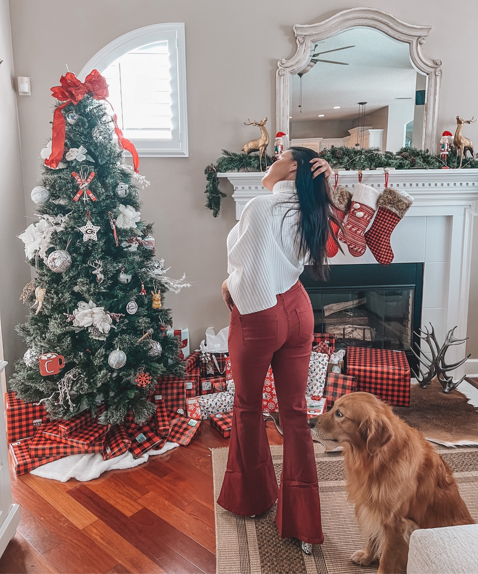 Grab these bellbottom jeans for the holiday season— it will be the best $30 you’ve spent 

For reference I’m 130lbs, 5’3” wearing a SMALL. 

Wearing booties with these pants- you can barely see them (love the length of the bellbottom jeans!)

#LTKSeasonal #LTKHoliday #LTKstyletip