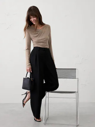 Soft Luxe Draped Top | Banana Republic Factory