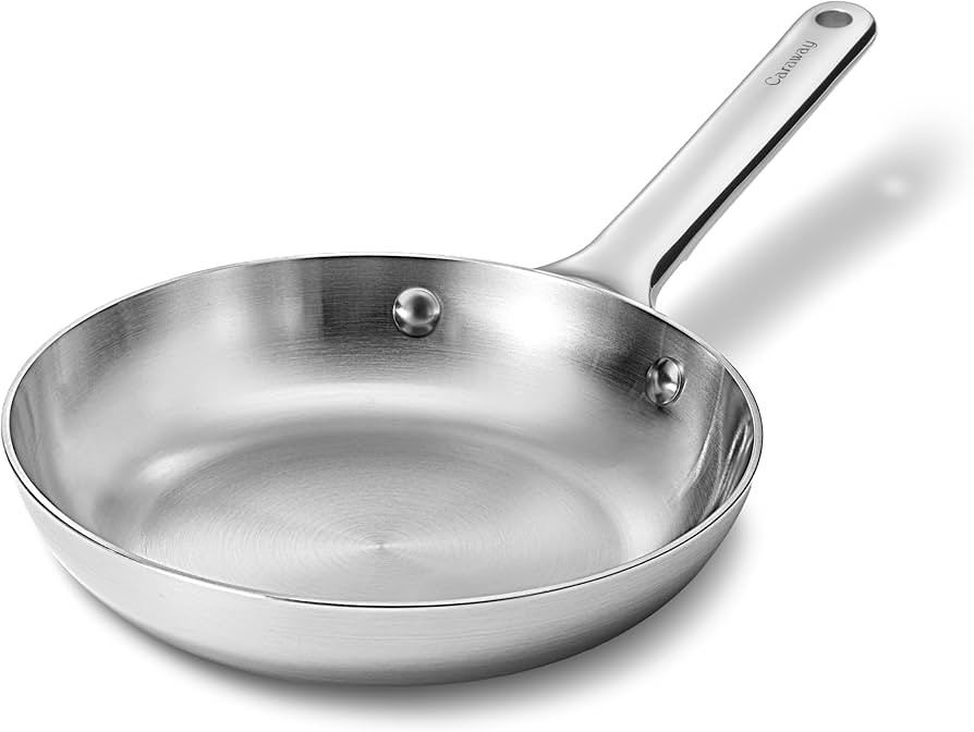 Caraway Stainless Steel Mini Fry Pan - 8 Inch Stainless Steel Frying Pan \u2013 Oven Safe & Compa... | Amazon (US)