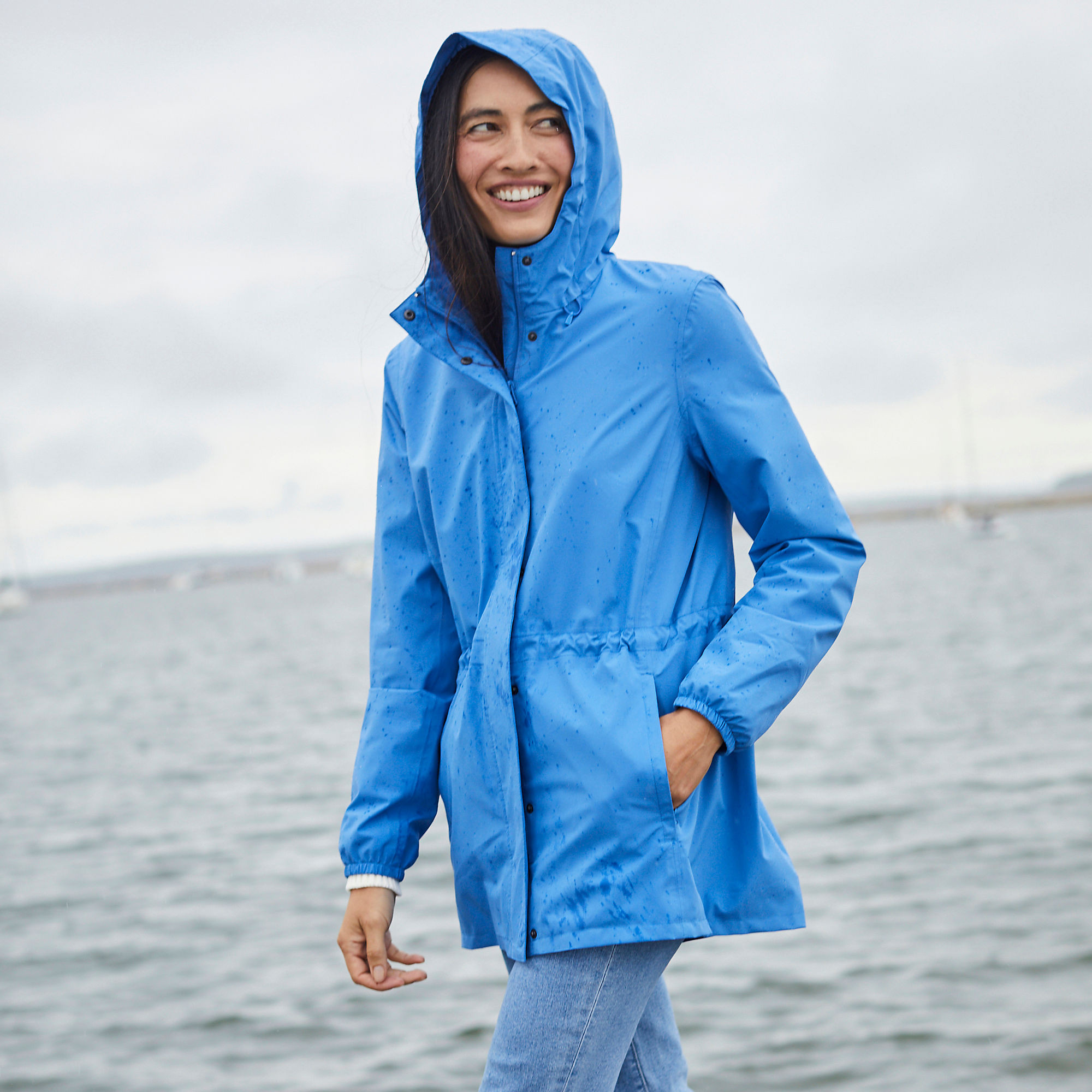 Plus Size Squall Packable Waterproof Raincoat | Lands' End (US)